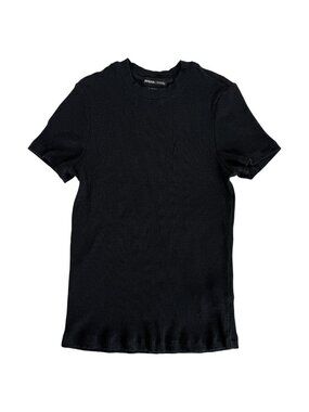 PrAna‎ Black Ribbed Short Sleeve Crewneck Top Womens Size Small Tee Shirt Top